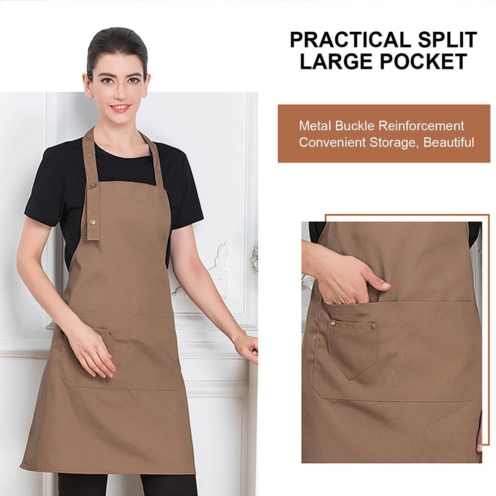 Multipurpose Waterproof Canvas Apron with Pockets - Durable & Stylish for Baristas, Chefs & Florists, Milk Tea Shops, Snack Bars
