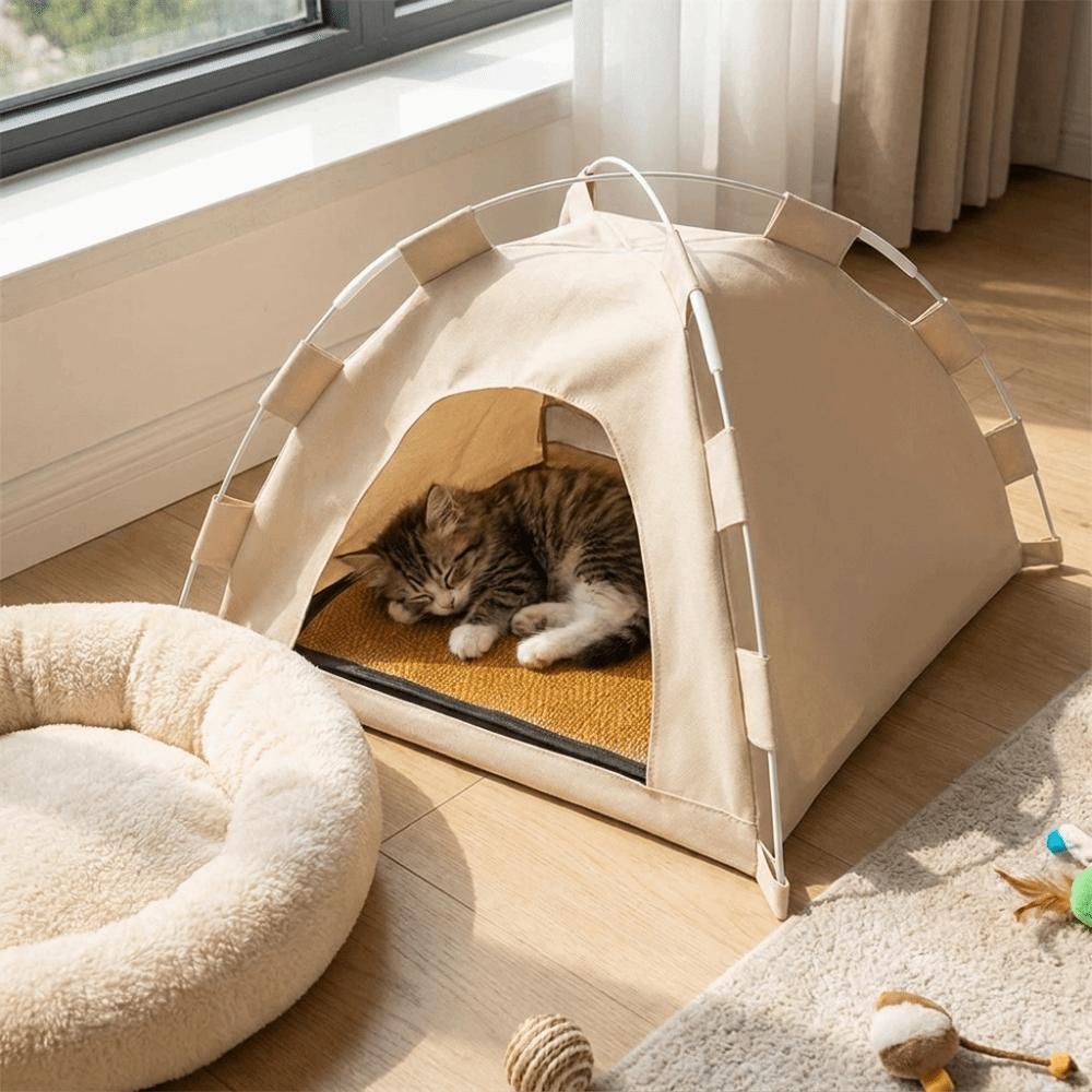 Faltbarer Hundekäfig Abnehmbare Kühlende Hundehöhle Katzenbett Tragbares Haustierzelt Campinggebrauch
