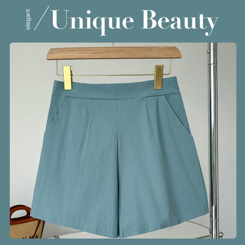 YYFS Women's Fashion Casual Solid Color Print High Waist Sport Shorts