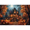 Yeele Fotografie Hintergrund Halloween Horror Mondnacht Gelber Ahornwald Kürbis Laternen Kinder Erwachsene Party Dekoration Kulisse