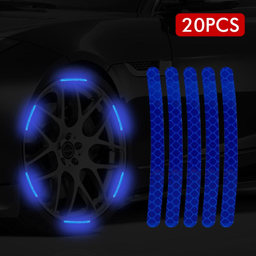 Cars Rims Tire Reflective Tape Car Wheel Hub Reflective Stripes Decorative Stickers Auto Florescent Tapes for Motorcycle Rim