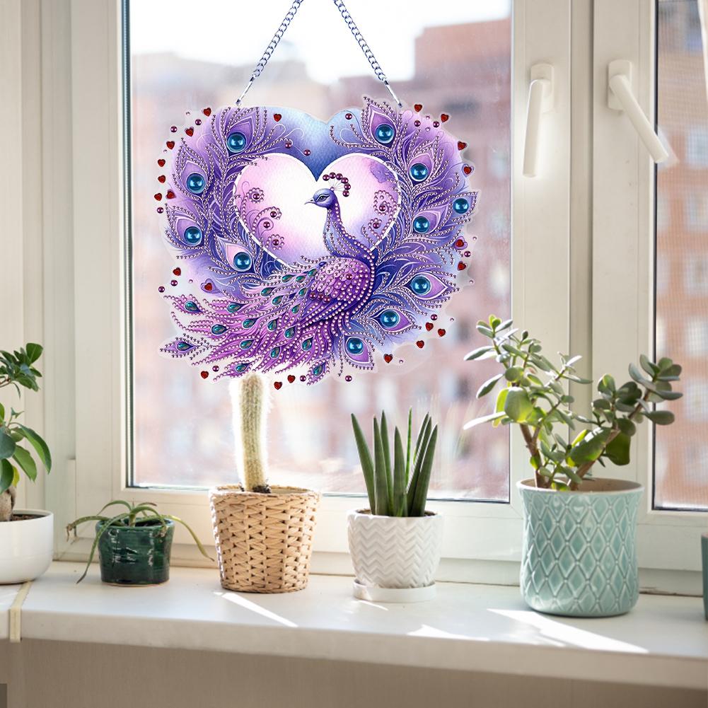 Diamond Art Window Pendants Double Sided Special Shaped Cute Animal Rhinestone 5D DIY Diamond Art Hanging Decor for Adults