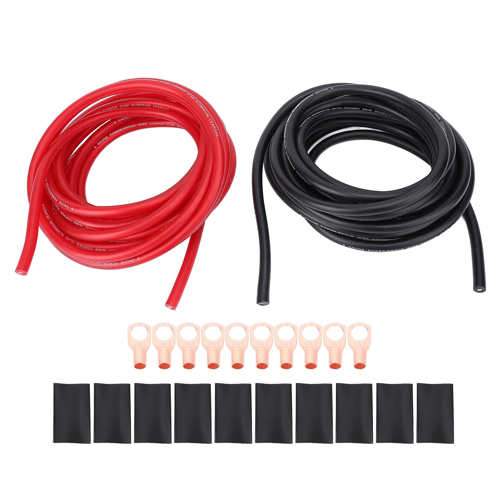 

Дріт 8 калібру 20 футів (8AWG) з термоусадковою трубкою для автомобіля, RV, човна