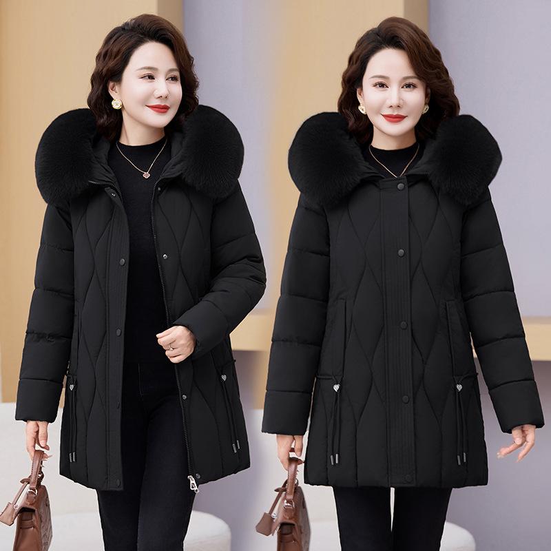 New Middle-aged and Elderly Women's Cotton-padded Jackets, Medium-length, Elderly, Plus-size, Mother's Jackets, Winter Coats, Cotton-padded Jackets