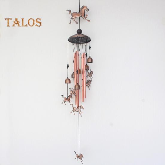 Metal Wind Chimes Handmade Running Horse Wind Chime Retro Wind Chime with Bells for Home Indoor Garden Patio Yard Decor