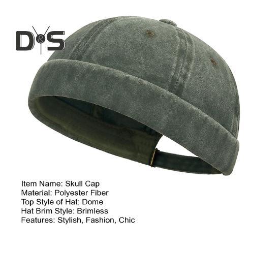 Pălării fără boruri Dome pentru femei, bărbați, muncitor, șapcă cu craniu de marinar, manșetă rulată, pălărie retro denim docker pentru drumeții, ieșiri de călătorie