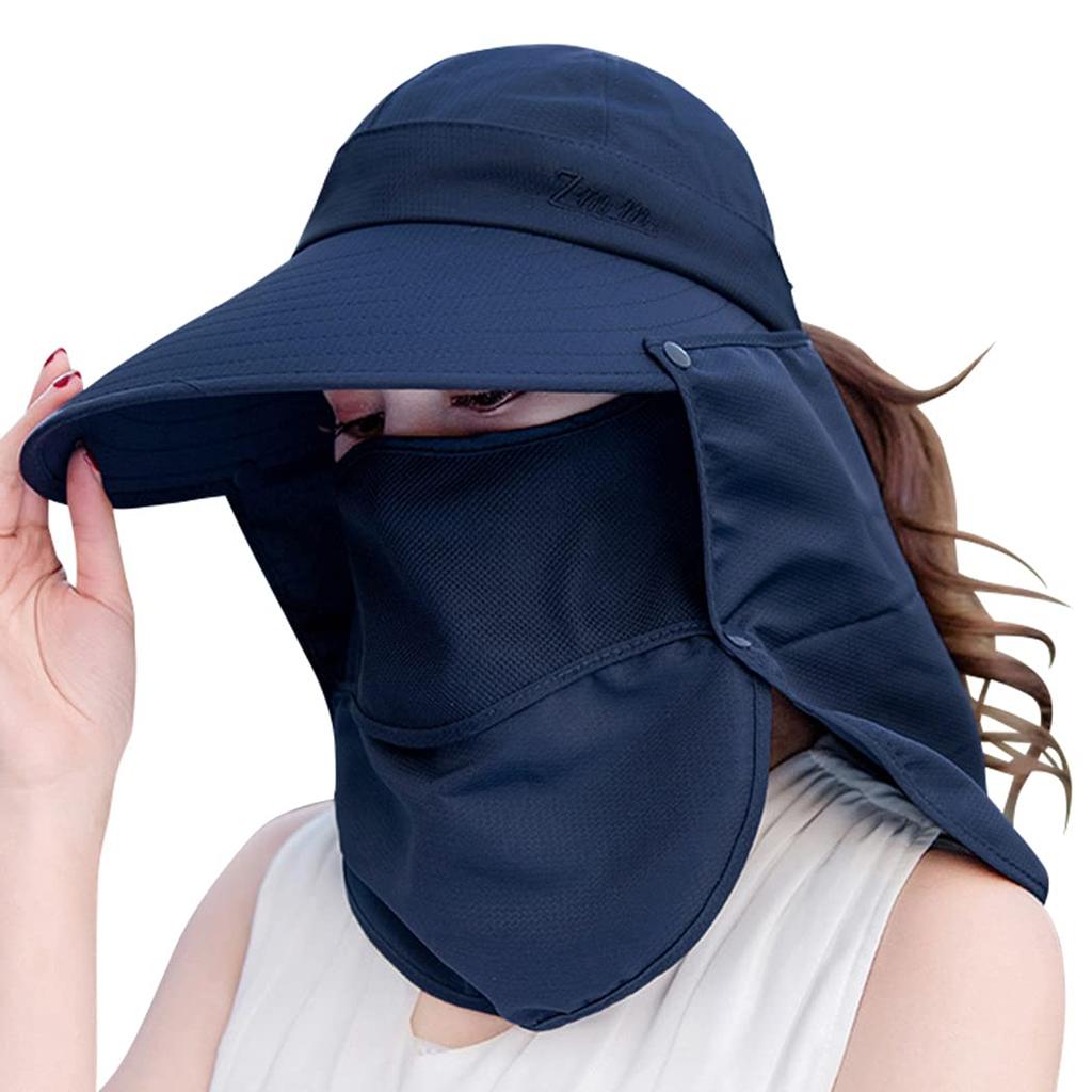 Sun UV Sun Wide Sun hat209 [Teddy] Women's Visor, Protection, UPF50+, Protection, Brim, Hat, Cap, Spring, Summer, Autumn, (Navy)
