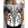 Moda Uomo T-shirt da Uomo Stampata 3D Girocollo Manica Corta Trendy Streetwear