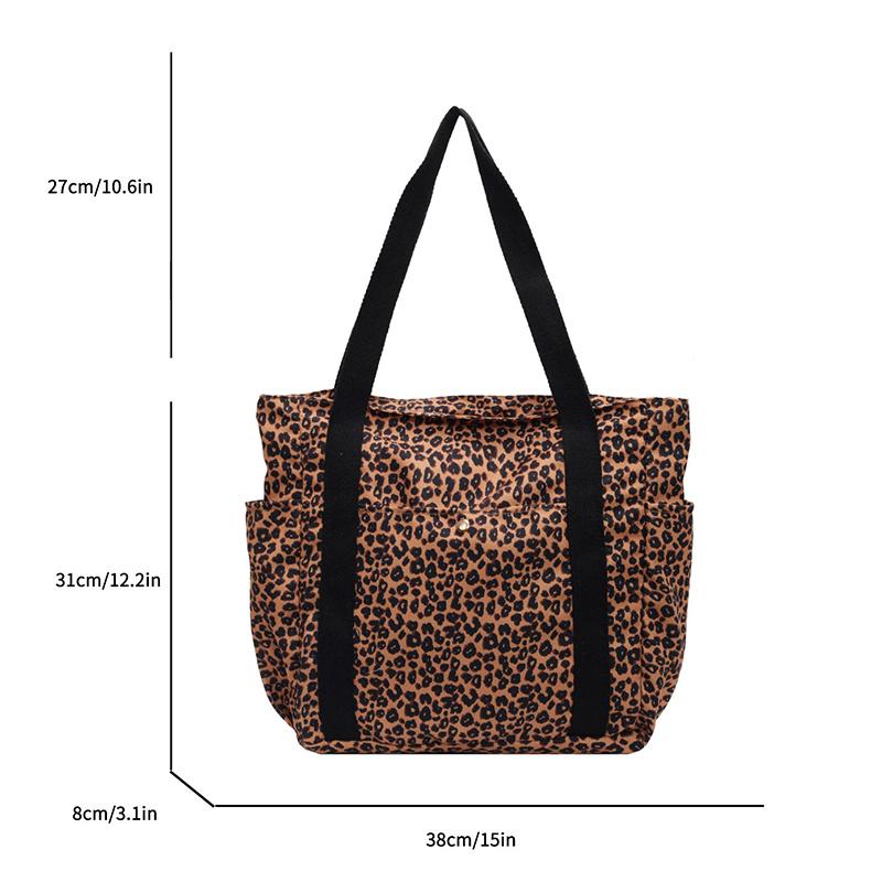 Canvas Large Capacity Shopping Totes Winter New Luxury Handbags Oversized Leopard Prints Shoulder Bags for Women Deformable CLE