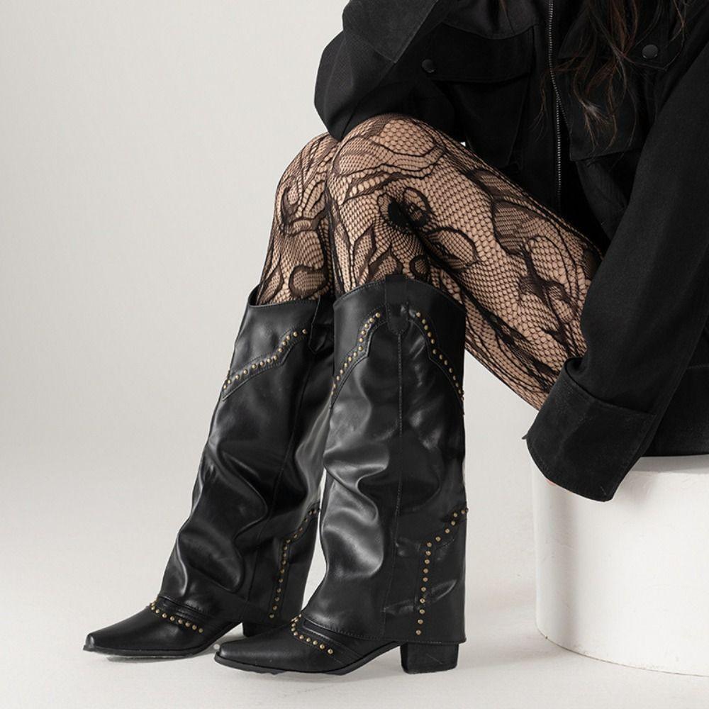 Ultra-thin Female Sexy Silk Stockings Y2k Black Stockings French Lace Pantyhose  Forr Girl Women