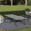 Folding Camping Bed Gray 206 X 76 X 74 Cm