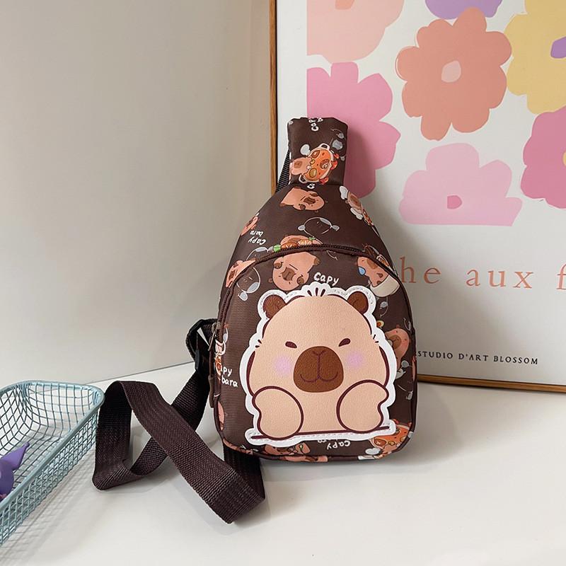 Cartoon Print Capybara Sling Shoulder Crossbody Bag Storage Chest Pack Gift
