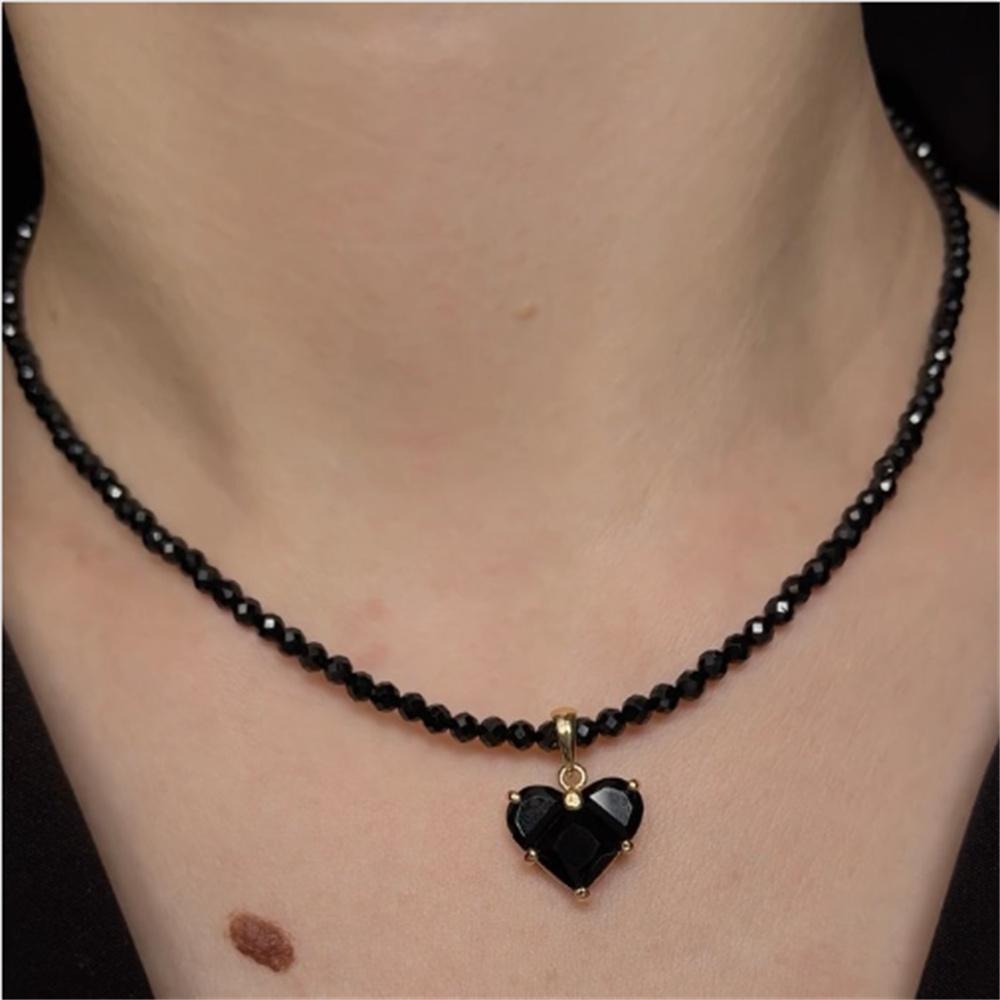 Móda Vintage Sexy Zirkon Srdce Přívěsek Náhrdelník Pro Ženy Dívka Boho Geometrický Barokní Průhledný Křišťálový Řetízek Šperky