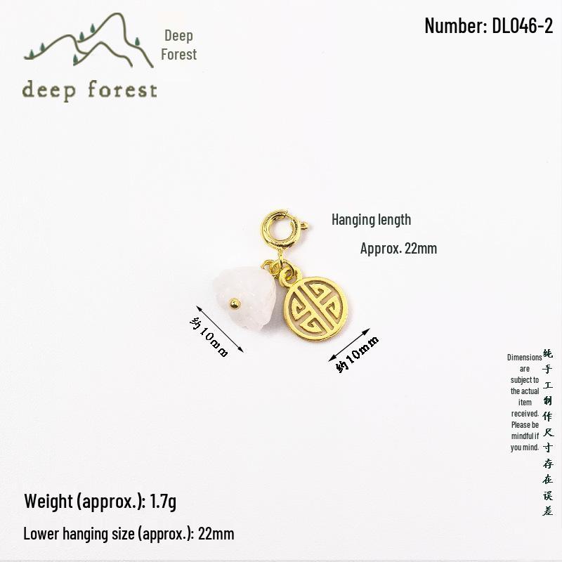 Gold-Plated Auspicious Clouds Pendant with Fortune Card, Imitation Hetian Jade Peace Buckle for DIY Clothing Accessories & Bracelet Charms.