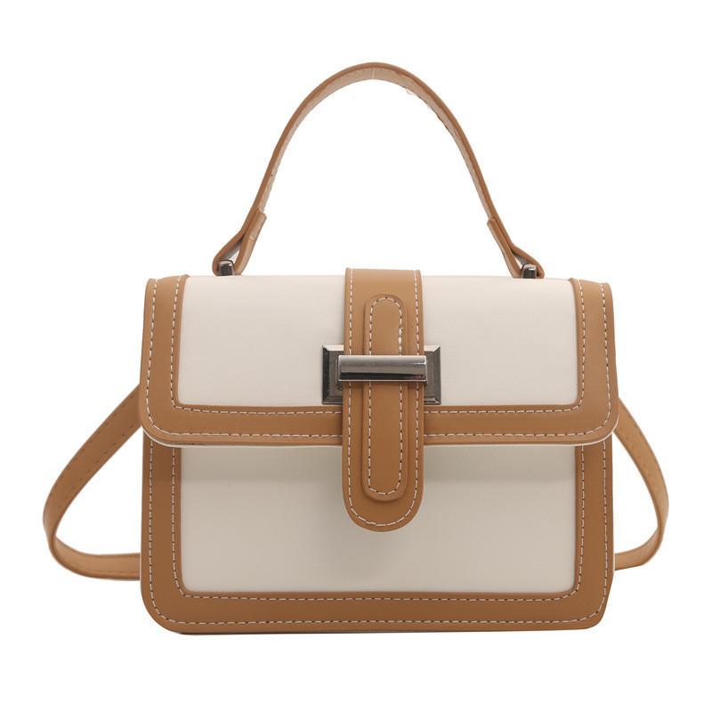 Stylish 2024 Korean Vintage Women's Handbag Chic Color Block Small Shoulder Bag