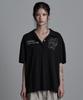 Aejeuyua Basic Hotfix Collared T-Shirt Black