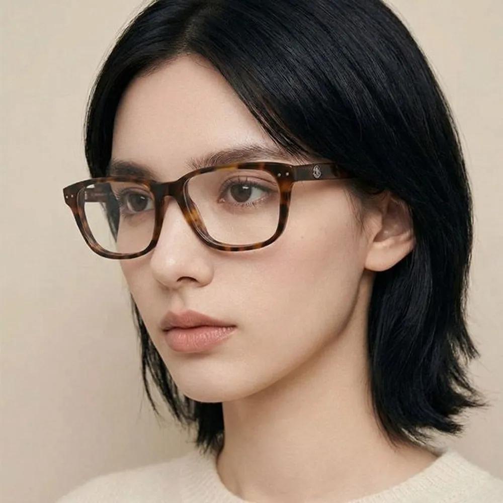 Moncler Eyeglass Frames ML5015 052 Vintage Square Horn-rimmed Glasses for Men and Women