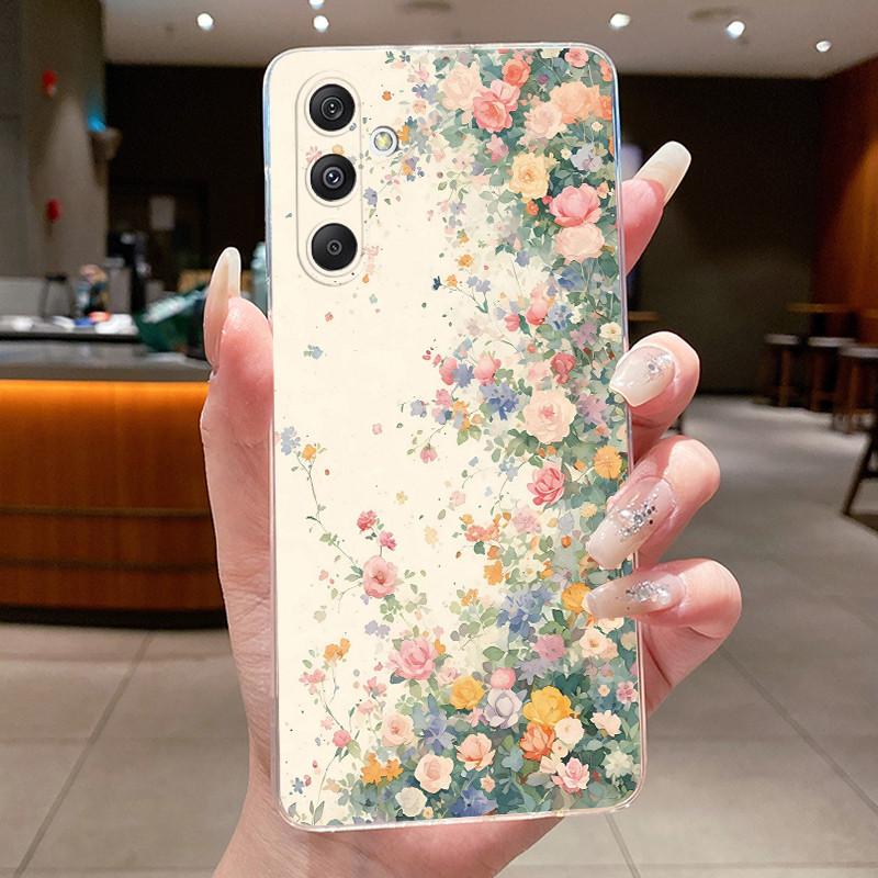 Phone Case For Samsung Galaxy M34 5G M54 F54 F34 Protective Cases For Samsung M52 Capa Flower Butterfly Soft Silicone TPU Cover