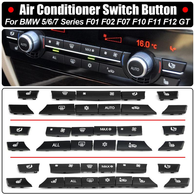 Car Dashboard Air Conditioner AC Button Heater Switch Cover For BMW 5/6/7 Series 5GT F10 F11 F18 F06 F12 F01 F02