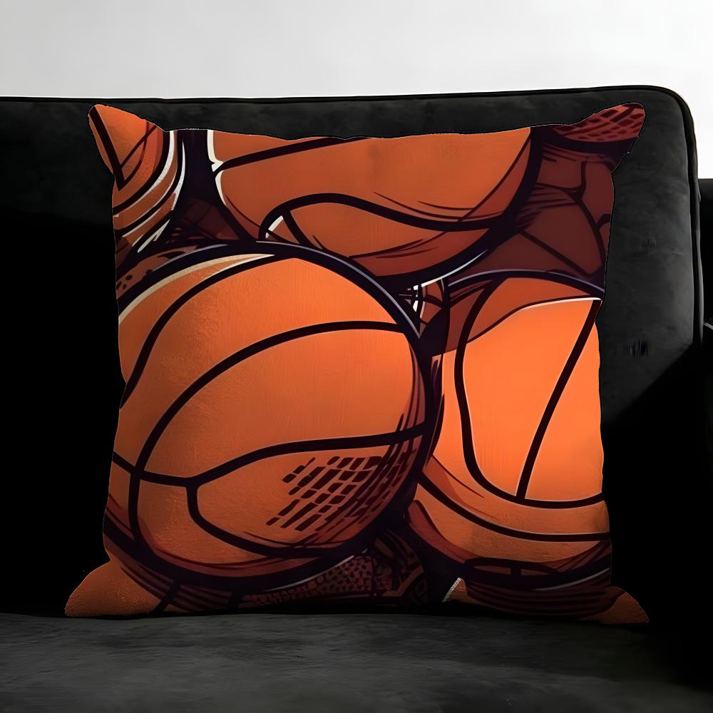 Basketball Sport Cushion Cover Pillowcase Ultra Soft Skin Friendly Fabric Cloud Like Comfort & Concealed Zipper