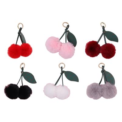 Cherry Keychain Bag Pendant Bag Accessory Plush Texture Key Holder Key Ornament Suitable for Gifting and Daily Use