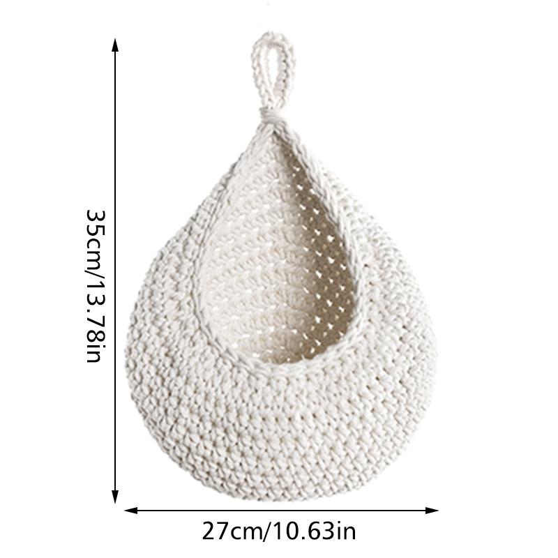 Woven Cotton Hanging Basket Hollow Out Macrame Flower Planter Pineapple Shape Vegetable Fruit Basket Kitchen Garden Storage Sup