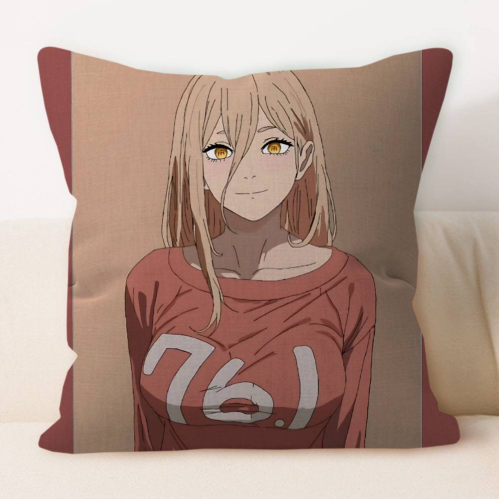 Power C-Chainsaw Man Pillowcase Toon Gift Cushion Cover Bedroom Home Sofa Chair Seat Decor Pillow Case