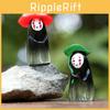 No Man Face Holding Umbrella Sitting Posture Hat Mini Model Ornament Desktop