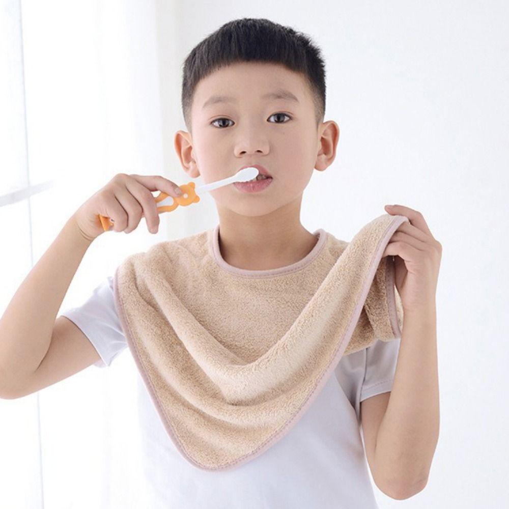 Absorbent Infant Bibs Coral Fleece Kids Feeding Eating Apron Baby Saliva Towel  Feeding Time