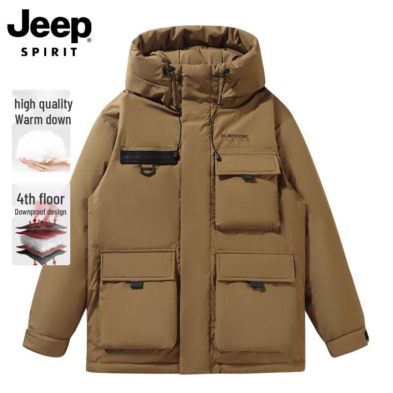 JEEP SPIRIT Men s Hooded 90% Duck Down Workwear Jacket XL