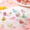 100/200Pcs Glitter Resin Mini Ducks Decorations For Dollhouse Aquarium Fairy Garden Terrarium Craft Micro Landscape Colorful