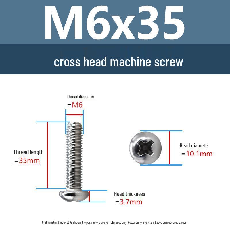 Yigu Direct 304 Edelstahl Kreuzschlitz Senkkopfschrauben M6-M10 Maschinengewinde