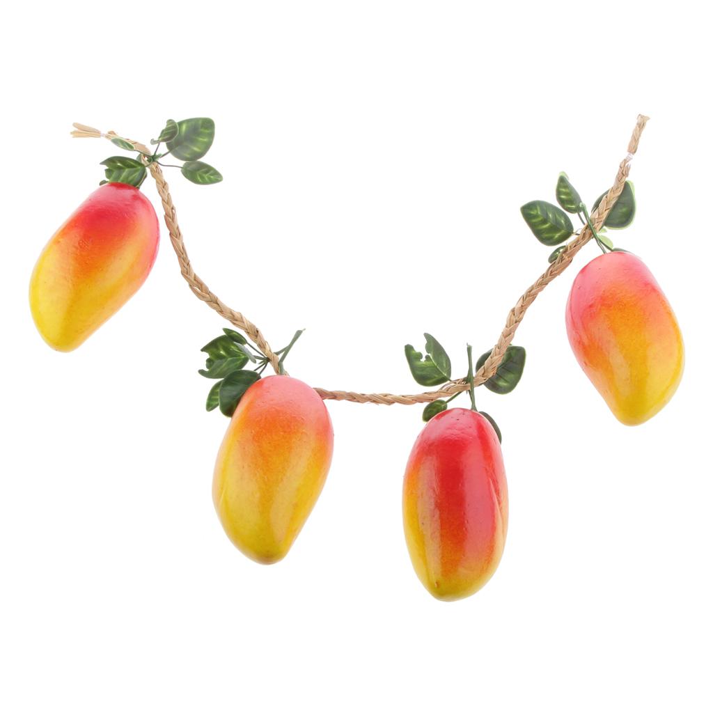4pcs Foam Mango Model Toys Store Cabinet Decorative Fruits Kids Role Play Toy