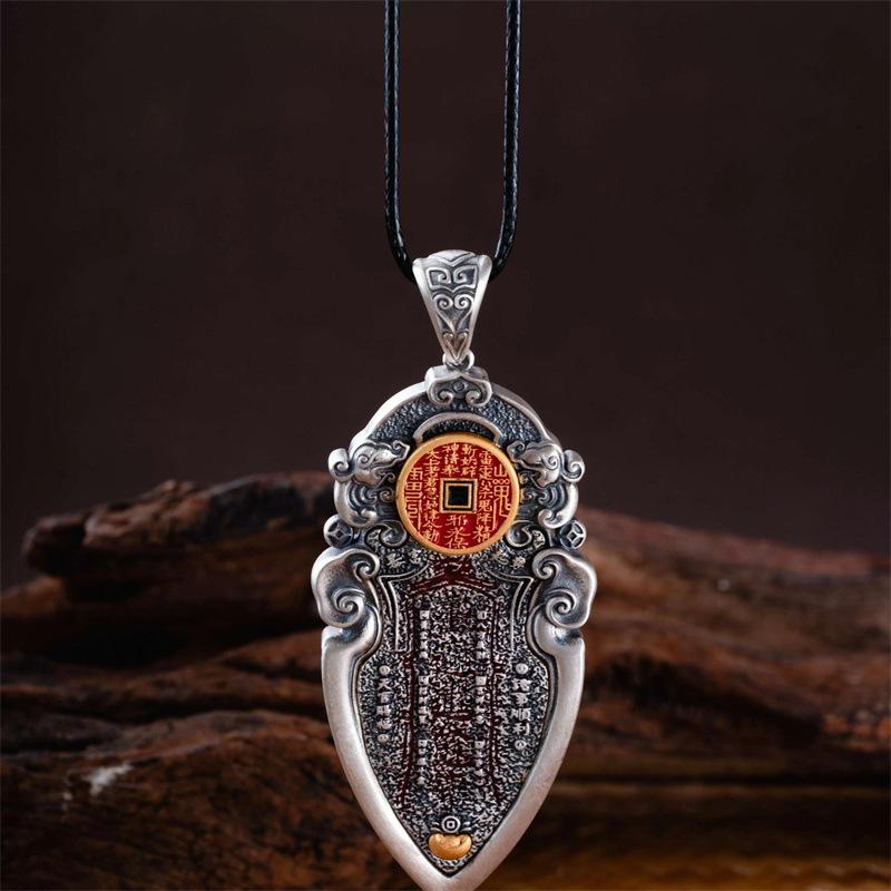 New Environmentally Friendly Copper Mountain Ghost Money Rice Sword Pendant High-end Sensory Style, Niche and Versatile Necklace