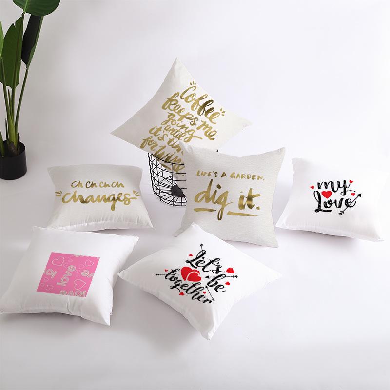 Home Furnishings Simple Golden Sofa Pillow Cover Digitally Printed Car Cushion Cover