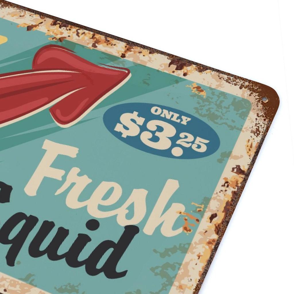 1-Pack Distressed Nostalgia Metal Sign, 20×30cm and 30×40cm, Aged Rustic Wall Decor for Cafe, Pub or Kitchen