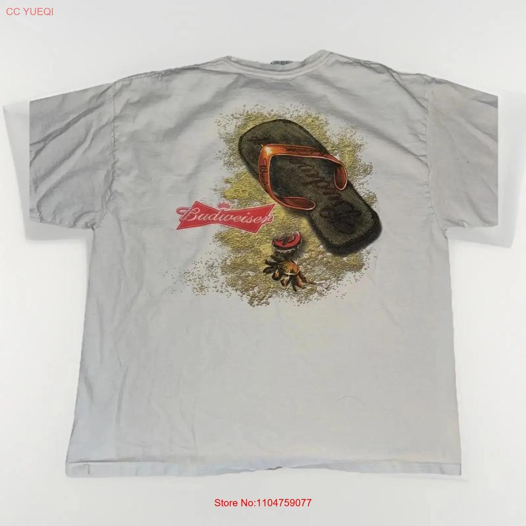 Vintage Y2K Budweiser T Shirt XL White Beer Double Sided Eagle Logo vintage Washed designer clothes Top For Everyday Wear