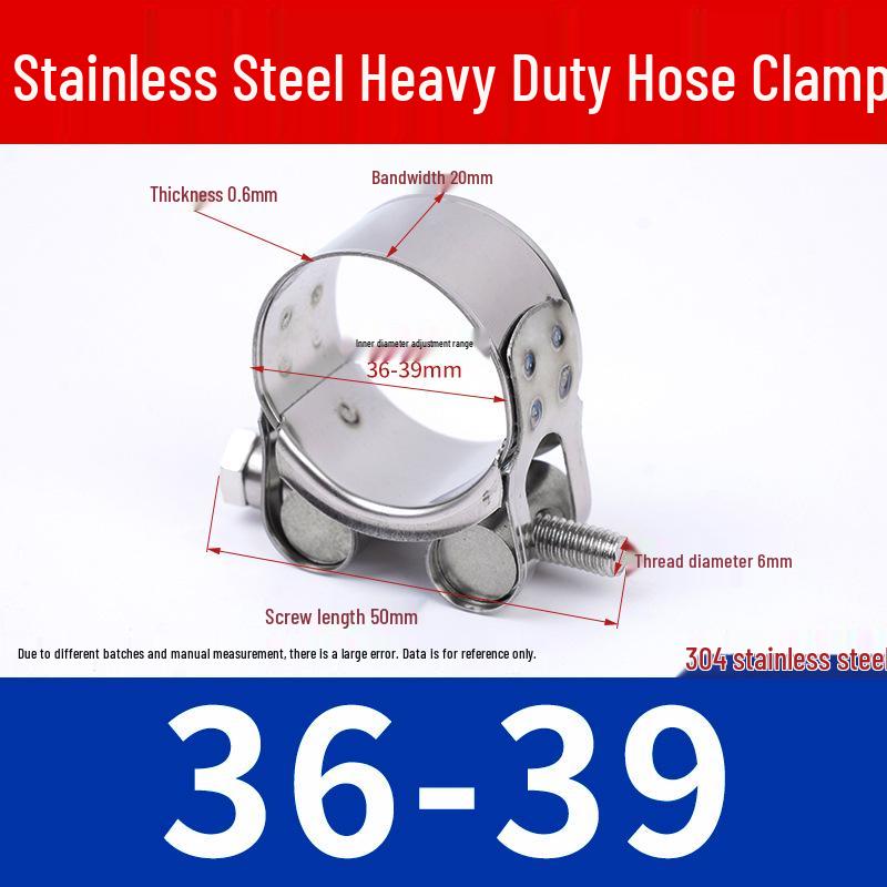 304 Stainless Steel European-Style Heavy-Duty Worm Drive Hose Clamp