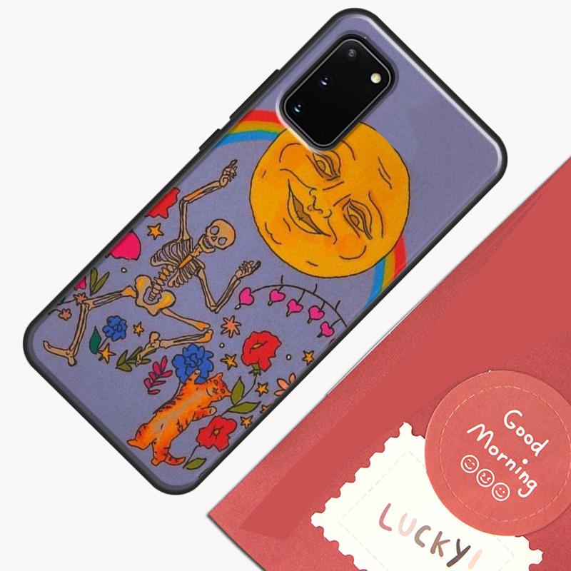 Cute Indie Hippie Case For Samsung Galaxy S22 S21 S23 Ultra Note 20 S8 S9 S10 Note 10 Plus S20 FE Back Cover