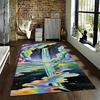 Colorful Waterfall Landscape Carpet with Starry Sky and Clouds Design Suitable for Use As an Anti-slip for Living Room Bedroom Sofas