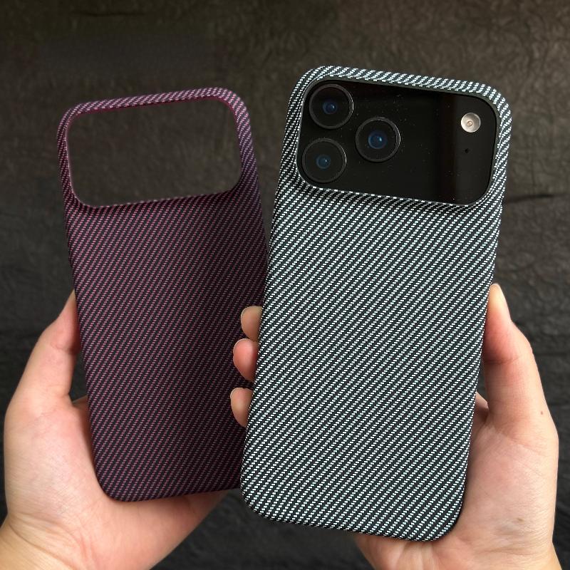 For iPhone 17 16 Pro Max Case Hard Matte Carbon Fiber Texture Anti Fingerprint Cover For iPhone 16 Plus Shell Shockproof Bumper