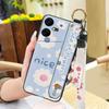 Protective Dirt-resistant Phone Case For Tecno Pova Neo3/LH6N Wrist Strap Phone Holder Oil Painting Anti-dust Silicone