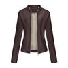 Casual Leather Jacket for Women, Stylish European-American Style, Suitable for Spring and Autumn.