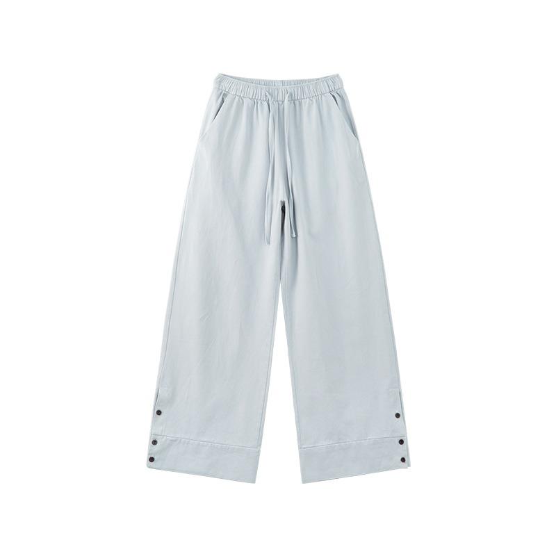 Sky Blue Retro Wide-leg Pants Women's Autumn New High-waisted Loose and Thin Design Casual Straight-leg Pants