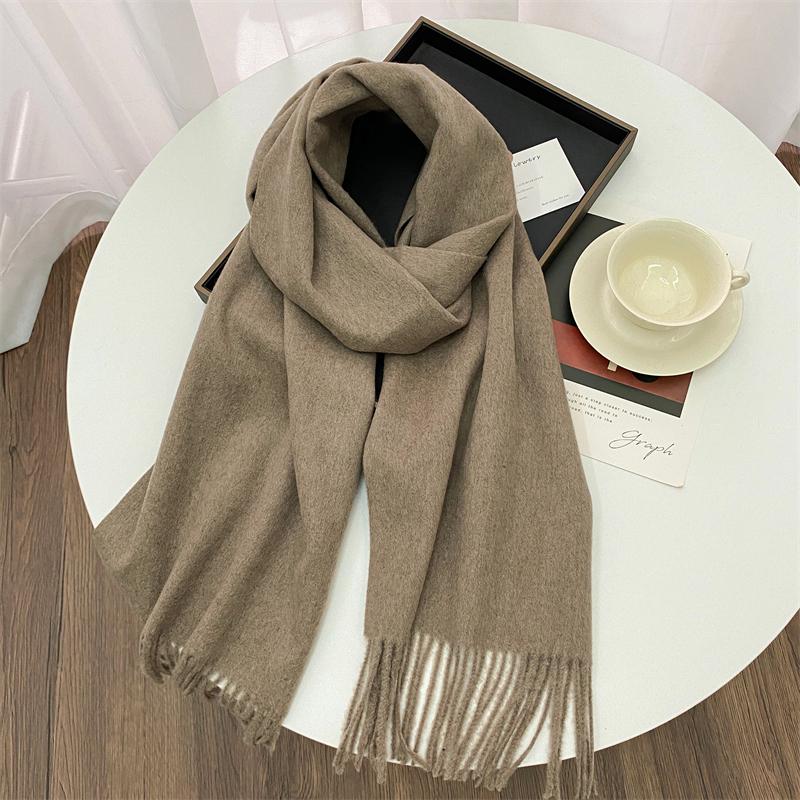 Fashion Solid Color  Women Scarf Winter Hijabs Tessale Tassels Long Lady Shawls Cashmere Like Pashmina Hijabs Scarves Wraps