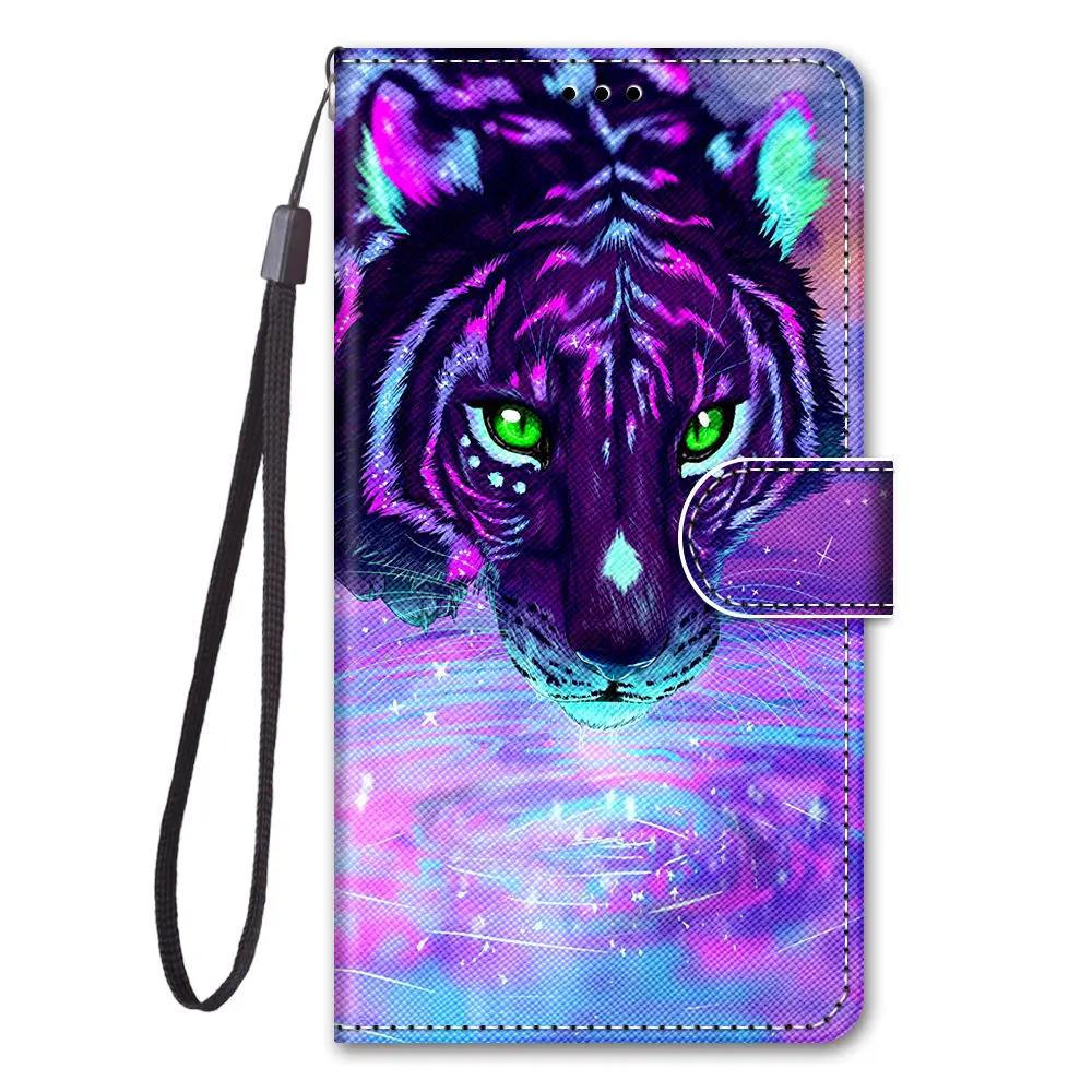 Lovely Cat Wolf Pattern Wallet Flip Cases For iPhone 15 Pro Max 14 Plus 13 12 11 Pro Max Card Holder Stand Phone Book Cover