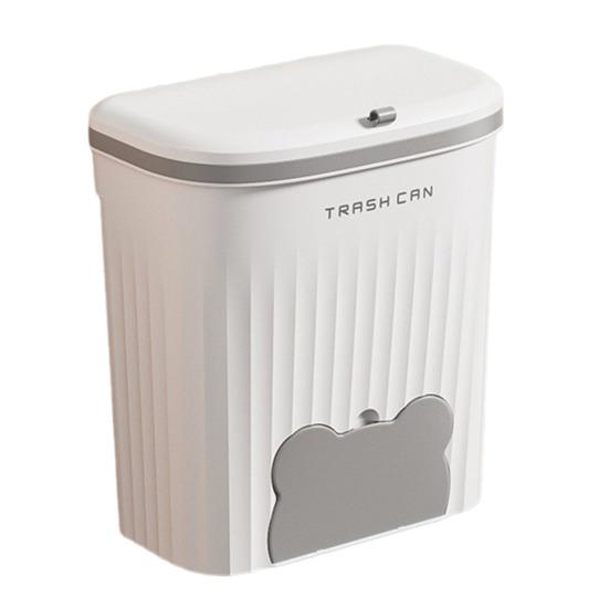 Wall Mounted Garbage Bin with Lid Large Capacity Easy To Install Cabinet Door Trash Can Food Garbage Holder