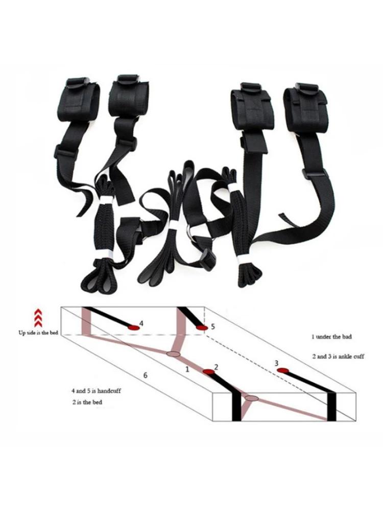 Adult Game Restraints Fetish Erotic Sex Toys For Couples Women Bandage Slave Collars Obedience Handcuffs Master Bondage Kit