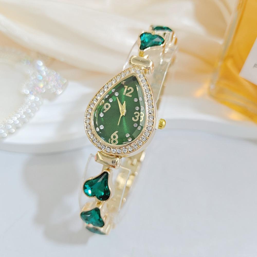 Alloy Heart Wristwatch Waterdrop Shaped Case Women s Quartz Watch Fashion Wear