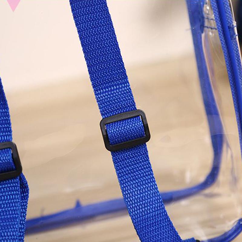Lightweight Transparent Backpack Cute Zipper Double Shoulder Jelly Book Bag